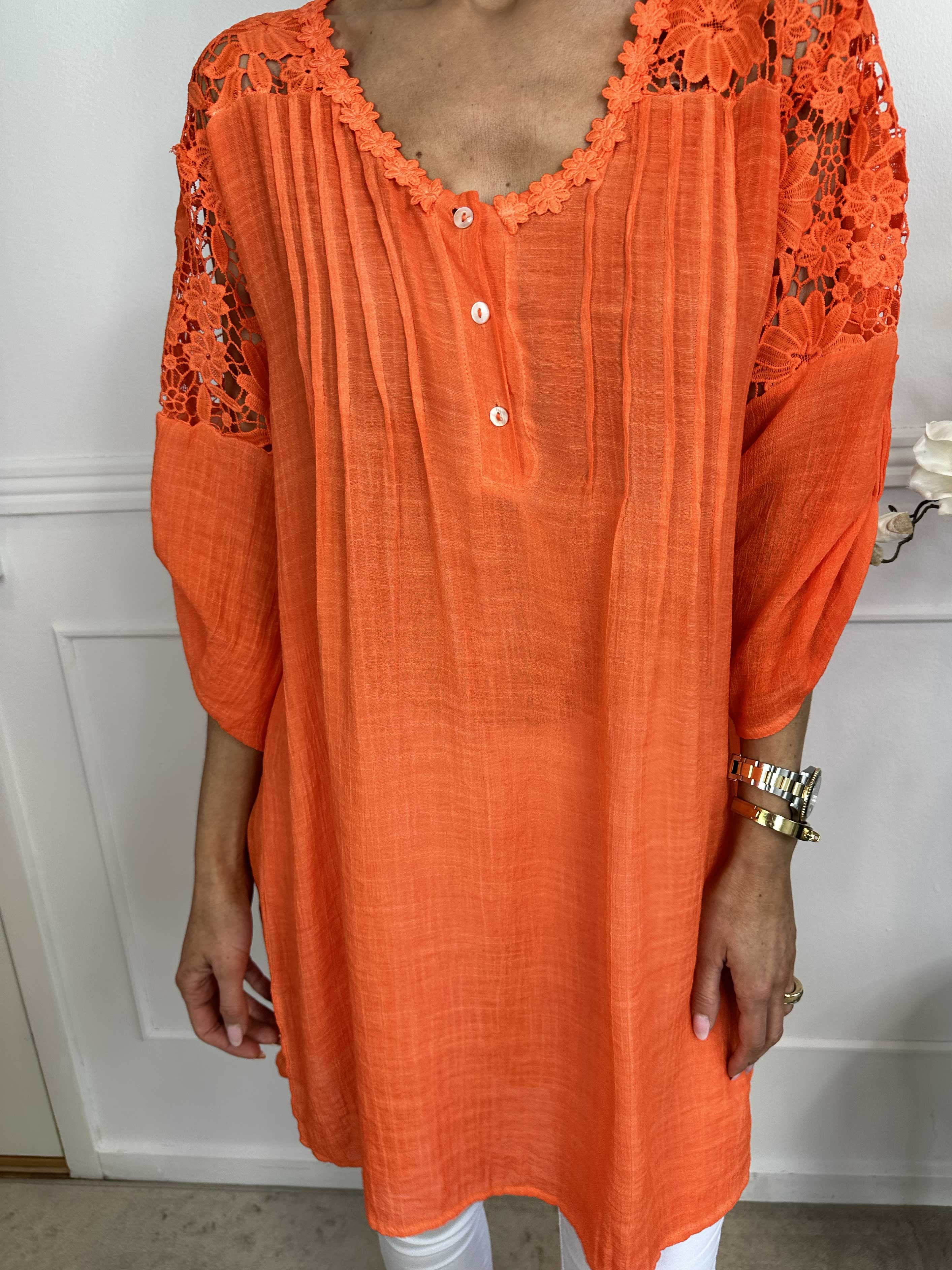 Juliette - Tunika med broderier i bomullsblandning